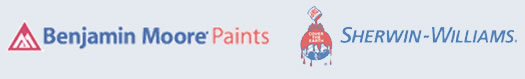 We use Benjamin Moore & Sherwin Williams Paints